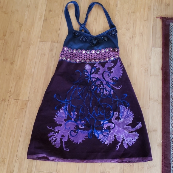 Free People Dresses & Skirts - Free People Dress Purple Blue Size 6 Boho Jewels